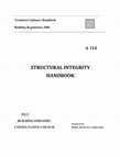 Research paper thumbnail of STRUCTURAL INTEGRITY HANDBOOK BICC BUILDING INDUSTRY Prepared by CONSULTATIVE COUNCIL