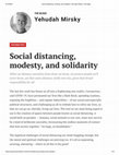 Research paper thumbnail of Social Distancing, Modesty and Solidarity