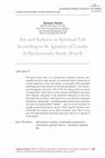 Research paper thumbnail of Joy and Sadness in Spiritual Life According to St. Ignatius of Loyola. A Hermeneutic Study. Part I