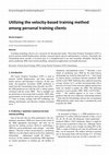 Research paper thumbnail of Utilizing the velocity-based training method among personal training clients