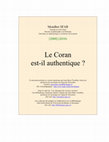 Research paper thumbnail of "Le Coran est-il authentique ?"