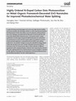 Research paper thumbnail of Highly Ordered N-Doped Carbon Dots Photosensitizer on Metal-Organic Framework-Decorated ZnO Nanotubes for Improved Photoelectrochemical Water Splitting