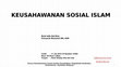 Research paper thumbnail of KEUSAHAWANAN SOSIAL ISLAM