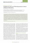 Research paper thumbnail of Guidelines for the use of WhatsApp groups in clinical settings in South Africa