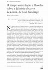 Research paper thumbnail of O tempo entre ficção e filosofia: sobre a História do cerco de Lisboa, de José Saramago