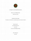 Research paper thumbnail of UNIVERSITY OF THE PHILIPPINES DILIMAN Master of Arts in Philippine Studies