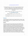 Research paper thumbnail of "I'm Bright Enough to Do It, Even Though Sometimes I Feel I Can't Do It": Perspectives of High School Students with Learning Disabilities About Existing Supports to Achieve Graduation