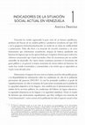 Research paper thumbnail of INDICADORES DE LA SITUACIÓN SOCIAL ACTUAL EN VENEZUELA