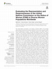 Research paper thumbnail of Evaluating the Representation and Responsiveness of the United Nations Commission on the Status of Women (CSW) to Diverse Women Populations Worldwide