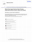 Research paper thumbnail of What Drives Hyper-Partisan News Sharing: Exploring the Role of Source, Style, and Content