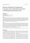 Research paper thumbnail of Motives and Rivalry of Superpower Countries: the United States and China in Rohingya Humanitarian Crisis