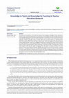 Research paper thumbnail of Knowledge to Teach and Knowledge for Teaching in Teacher Education Research