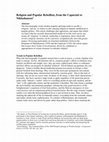 Research paper thumbnail of Religion and Popular Politics, from the Caputiati to Niklashausen, Cultural and Social History 6.2 (2009)