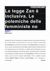 Research paper thumbnail of Le legge Zan è inclusiva. Le polemiche di alcune femministe no, intervista di Melissa Aglietti, 'Videodrome',  7 luglio 2020