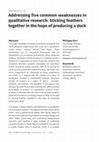 Research paper thumbnail of Addressing five common weaknesses in qualitative research: Sticking feathers together in the hope of producing a duck