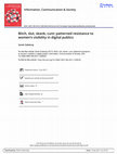 Research paper thumbnail of Bitch, slut, skank, cunt: patterned resistance to women's visibility in digital publics