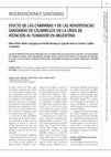 Research paper thumbnail of Effect of Mass Media Campaigns and Health Warnings on Cigarette Packs on Smokers’ Quitline in Argentina. Efecto de las campañas y de las advertencias sanitarias de cigarrillos en la línea de atención al fumador en Argentina