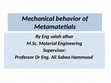 Research paper thumbnail of Mechanical Behavior of Metamatetials