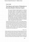 Research paper thumbnail of The Nature and Limits of Toleration in the Early Modern Ottoman Empire