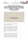 Research paper thumbnail of Los “cuerpos que (no) importan” llenan el lago de sangre. Y él está allí con su jet ski