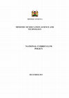 Research paper thumbnail of NATIONAL CURRICULUM POLICY