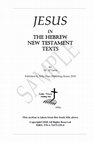 Research paper thumbnail of "Yeshua" In The Hebrew Gospels