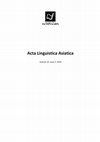 Research paper thumbnail of LEXICAL ASPECT CLASSIFICATION FOR UNRELATED LANGUAGES: A CASE STUDY ON SLOVENIAN AND CHINESE LEXICAL ASPECT