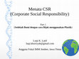 Research paper thumbnail of Menata CSR (Corporate Social Responsibility