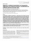 Research paper thumbnail of Sagacity in antibody humanization for therapeutics, diagnostics and research purposes: considerations of antibody elements and their roles