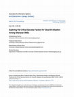 Research paper thumbnail of Exploring the Critical Success Factors for Cloud BI Adoption Among Ghanaian SMEs