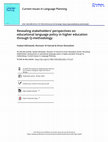 Research paper thumbnail of Current Issues in Language Planning Revealing stakeholders' perspectives on educational language policy in higher education through Q-methodology