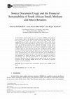 Research paper thumbnail of Source Document Usage and the Financial Sustainability of South African Small, Medium and Micro Retailers