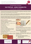 Research paper thumbnail of CfP - OLD TEXTILES MORE POSSIBILITIES, Centre for Textile Research Anniversary Conference, NEW DATES 14th-18th June 2021, University of Copenhagen. Deadline for abstracts: 30th November 2020