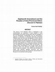 Research paper thumbnail of Eighteenth Amendment and the Paradox of Intra-Provincial Ethnic Discord in Pakistan