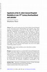 Research paper thumbnail of Inpatients at the St. John's General Hospital: Morbidity in Late 19th -Century Newfoundland and Labrador