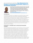 Research paper thumbnail of Accountability Learning Key Dimensions for Projects in Achieving Sustainable Impacts in Developing Countries