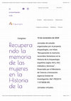 Research paper thumbnail of Recuperando la memoria de las mujeres en la Historia de la Arqueología: métodos y técnicas | Proyecto I+D+i ArqueólogAs (Jornada de Estudio 'on line', 10 Nov, 2020)