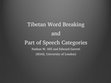 Research paper thumbnail of Tibetan Word Breaking and Part of Speech Categories