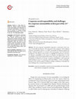 Research paper thumbnail of Monographic Section Corporate social responsibility and challenges for corporate sustainability in first part of the 21 st century