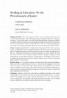 Research paper thumbnail of Stealing an Education: On the Precariousness of Justice