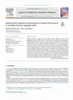 Research paper thumbnail of Exploring the cognitions and practices of Iranian EAP teachers in teaching the four language skills