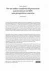 Research paper thumbnail of Per un indice condiviso di possessori e provenienze in SBN: una prospettiva concreta