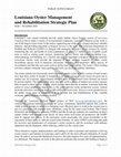 Research paper thumbnail of PUBLIC NOTICE DRAFT 2020 Oyster Strategic Plan Louisiana Oyster Management and Rehabilitation Strategic Plan