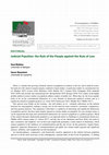 Research paper thumbnail of Editorial. Judicial Populism: the Rule of the People against the Rule of Law