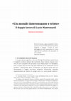 Research paper thumbnail of «Un mondo interessante e triste». Il doppio lavoro di Lucio Mastronardi, in "Quarant’anni dopo. L’opera di Lucio Mastronardi (1930-1979)", «L’Ospite ingrato», luglio-dicembre 2020.