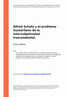 Research paper thumbnail of Alfred Schütz y el problema husserliano de la intersubjetividad trascendental