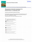 Research paper thumbnail of 'We go back to the land': processes of re- peasantisation in Araponga, Brazil