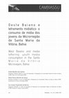 Research paper thumbnail of OESTE BAIANO E LETRAMENTO MIDIÁTICO: O CONSUMO DE MÍDIA DOS JOVENS DA MICRORREGIÃO DE SANTA MARIA DA VITÓRIA, BAHIA