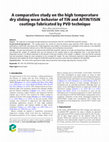 Research paper thumbnail of A comparative study on the high temperature dry sliding wear behavior of TiN and AlTiN/TiSiN coatings fabricated by PVD technique