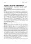 Research paper thumbnail of THE EFFECT OF CUTTING CONDITIONS ON CUTTING FORCES IN MILLING OF TI6AL4V ALLOY HALIL CALISKAN, EMRE ALTAS